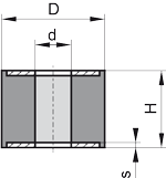Hohlpuffer HZ2, beidseitig Metallscheibe