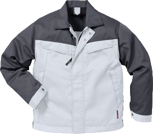 Kansas Arbeitsjacke "Icon Two" Weiß / Grau