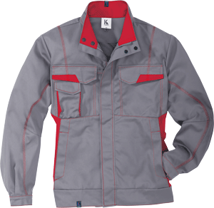 Kübler Arbeitsjacke "Image" Mittelgrau / Mittelrot