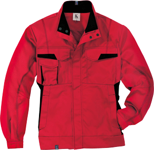 Kübler Arbeitsjacke "Image" Mittelrot / Schwarz