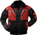 Pilotjacke 4 in 1 Schwarz / Rot