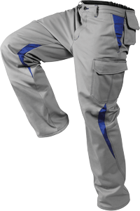Kübler Arbeitsbundhose "Image" New Design Light Mittelgrau / Kornblumenblau