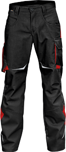 Kübler Arbeitsbundhose "Pulsschlag" Schwarz / Rot