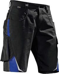 Kübler Arbeitsshorts "Pulsschlag" Schwarz / Kornblumenblau
